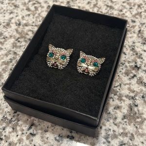 Betsey Johnson Pearl Kitty Cat Earrings